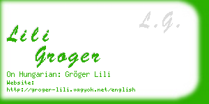 lili groger business card